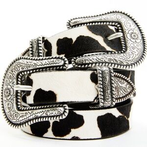 Cowprint Double buckle belt